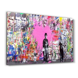 Wallity Pintura Decorativa de Vidrio Templado Multicolor 70 x 110 cm